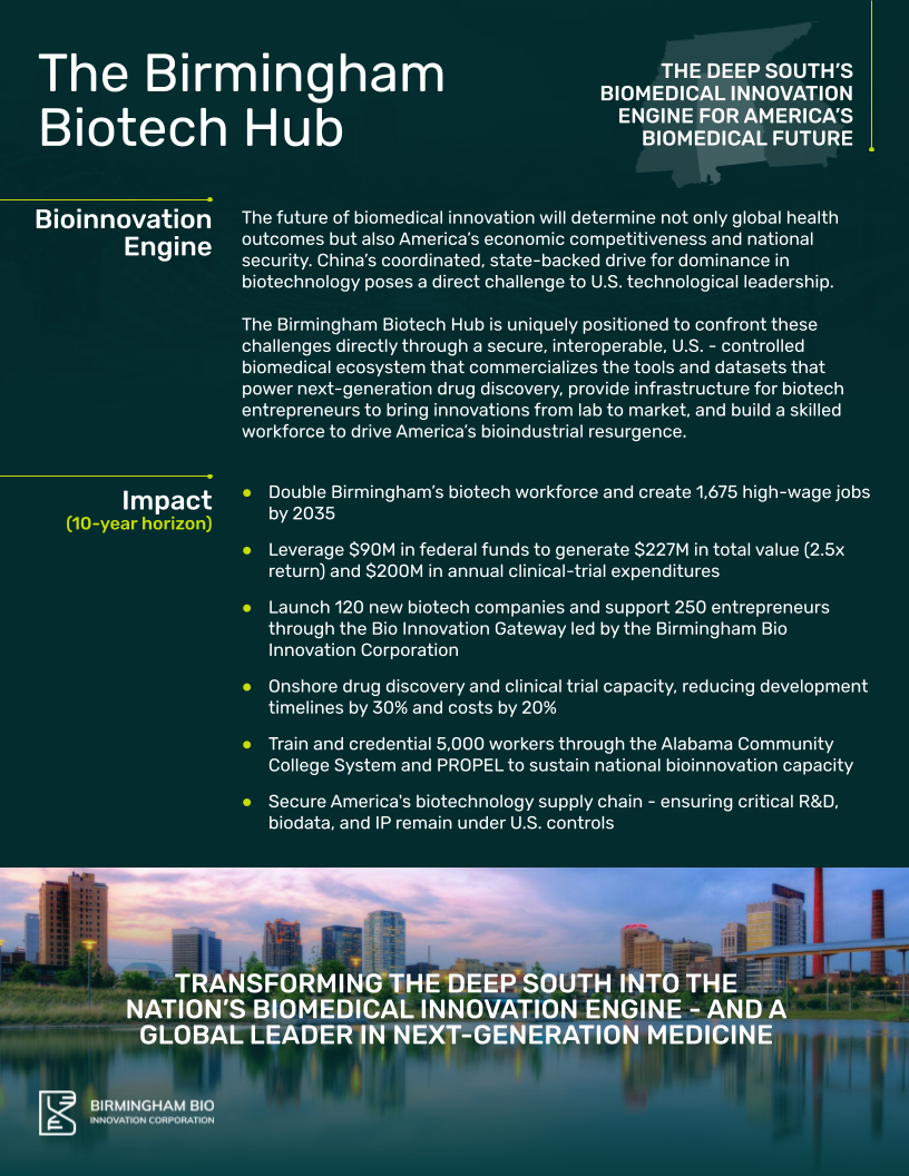 Birmingham Biotech Hub one-pager